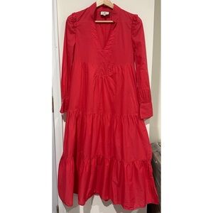 Tuckernuck Poppy Pink Bristol Tiered Ruffle Maxi Dress